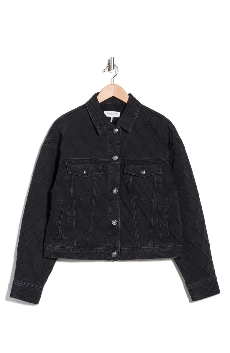 rag & bone Ryan Denim Trucker Jacket, Alternate, color, Black