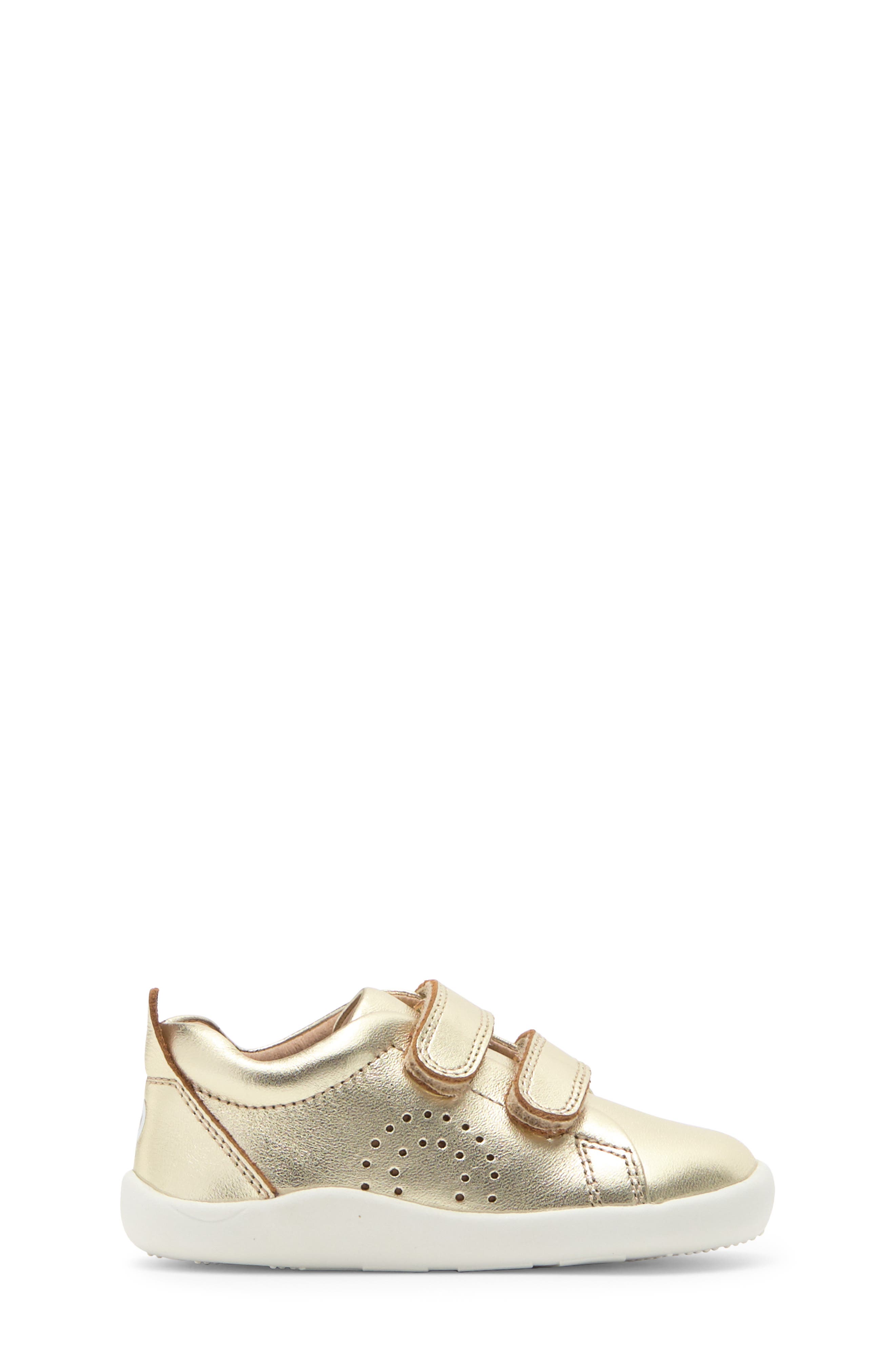 Kids' Metallic Leather Sneaker, Alternate, color, GOLD