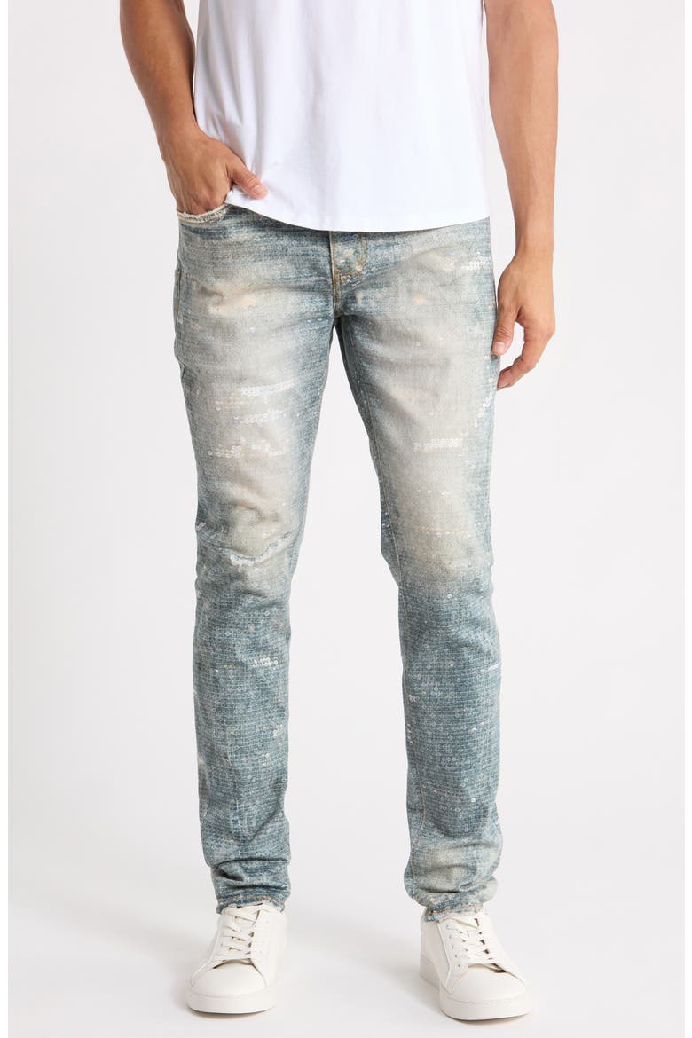 Sequin Skinny Jeans, Main, color, SKINNY PRINTED SEQUIN