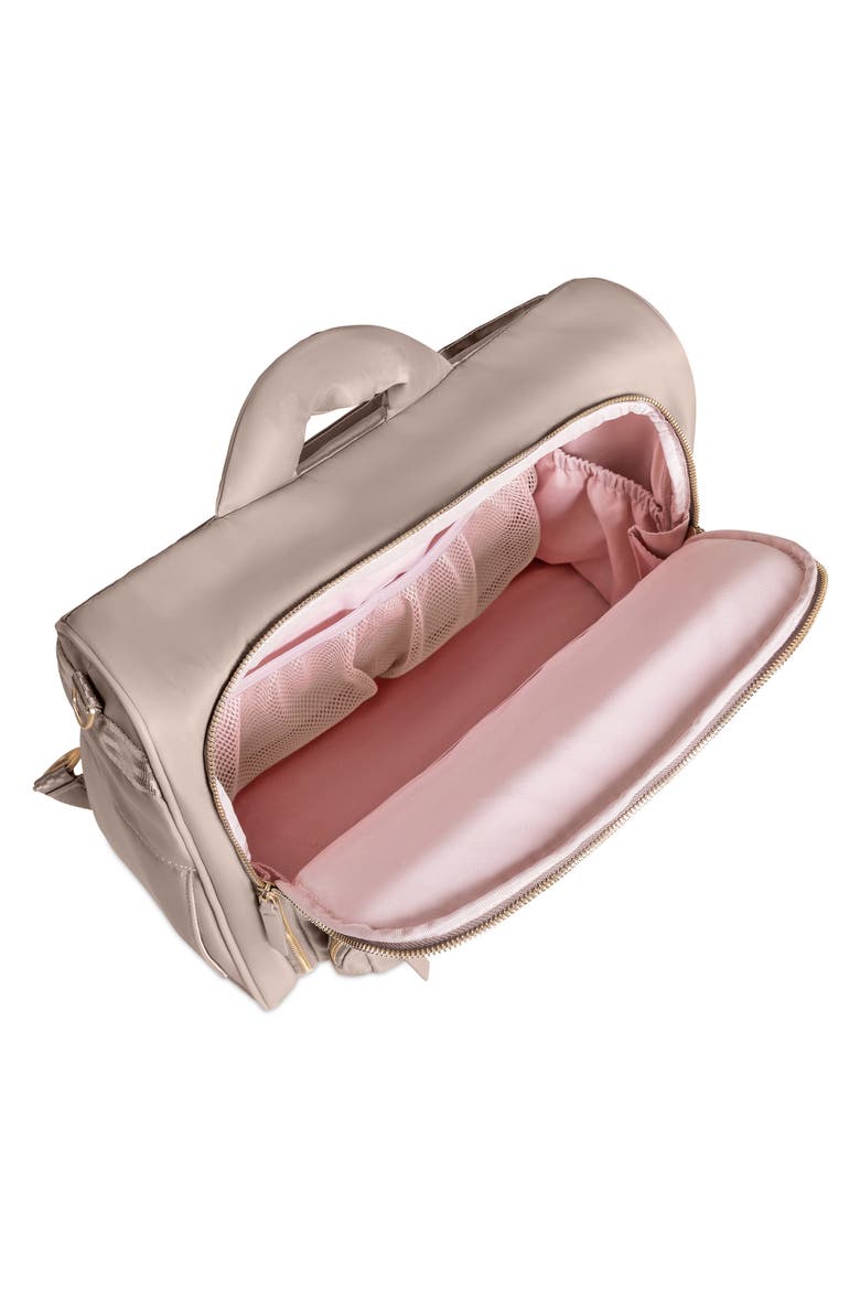 Twill Diaper Backpack Satchel, Alternate, color, TAUPE