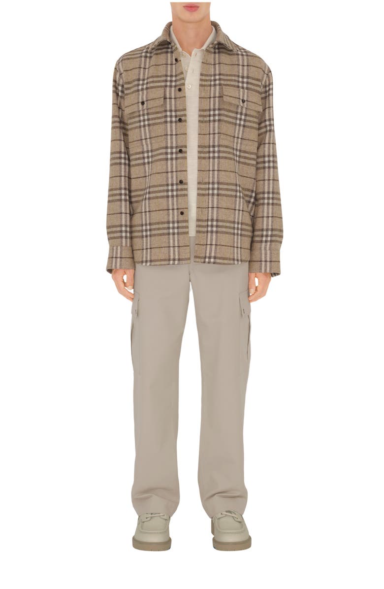 Burberry Oversized Check Wool Shirt, Main, color,