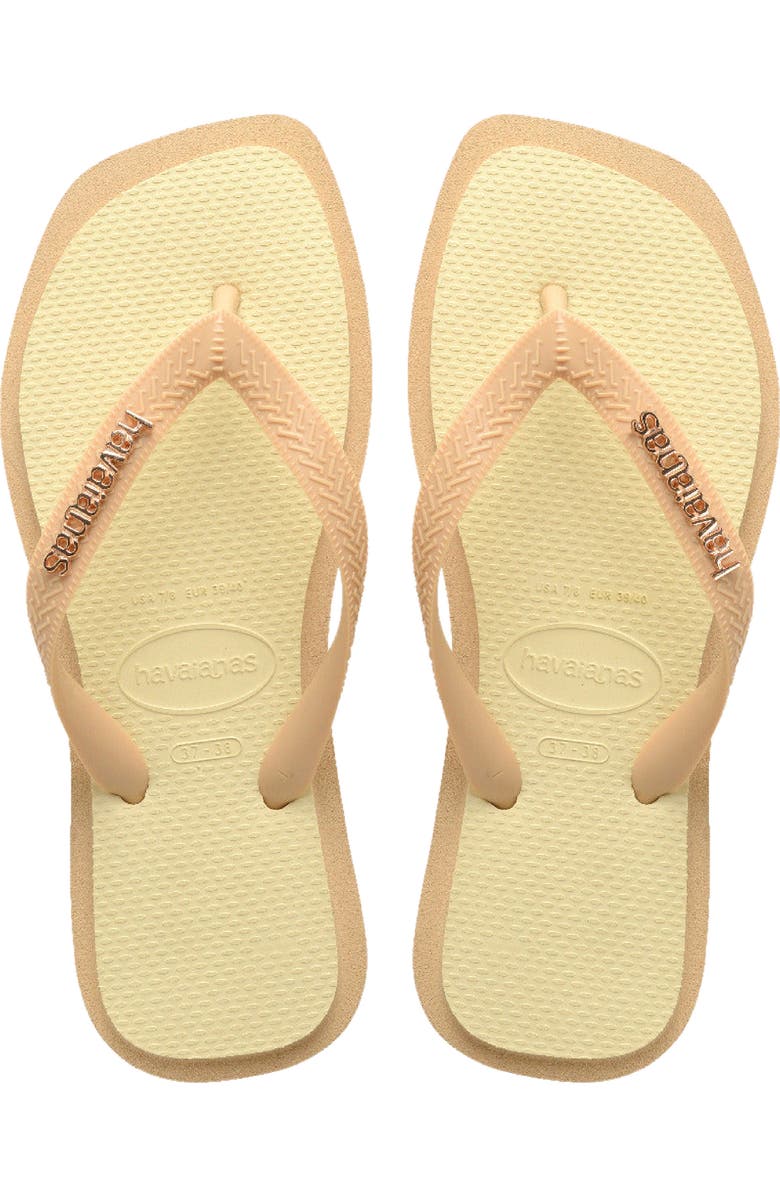 Havaianas Fusion Square Logo Flip Flop, Alternate, color, Golden