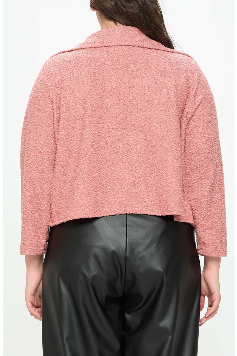 Erica Faux Shearling Crop Jacket, Alternate, color, MAUVE