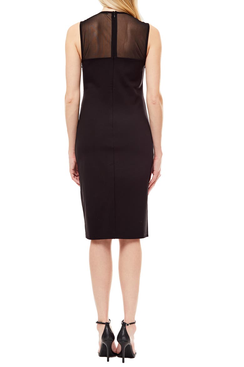 Linda Mesh Yoke Shift Dress, Alternate, color, BLACK