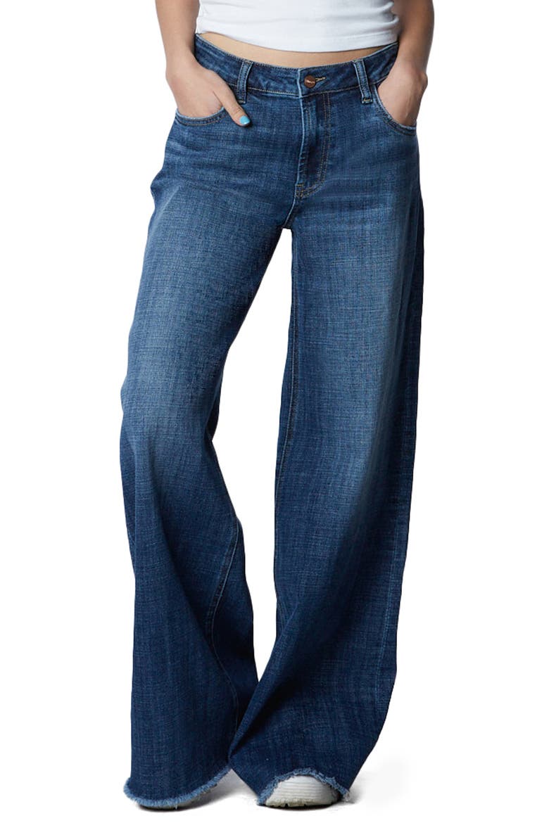 Mighty High Waist Wide Leg Jeans, Main, color, SWIFT BLUE DARK