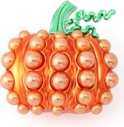 Betsey Johnson Imitation Pearl Pumpkin Brooch
