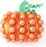 Betsey Johnson Imitation Pearl Pumpkin Brooch