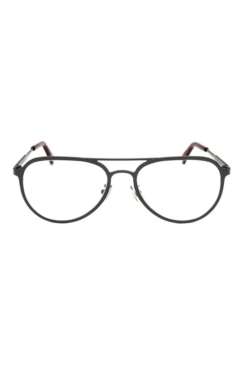 55mm Aviator Optical Glasses, Main, color, BLACK