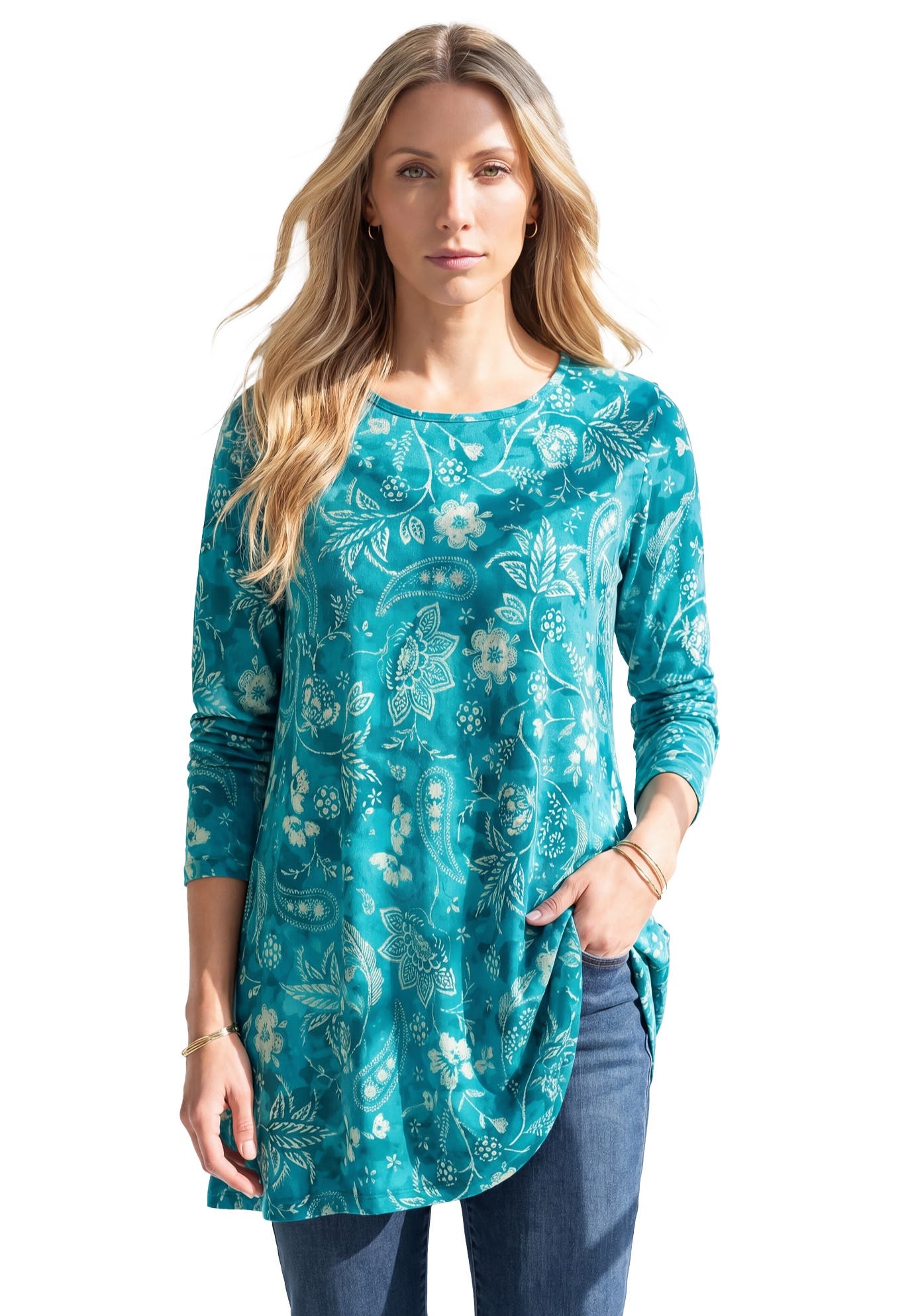 DEEP TEAL PAISLEY TIE DYE