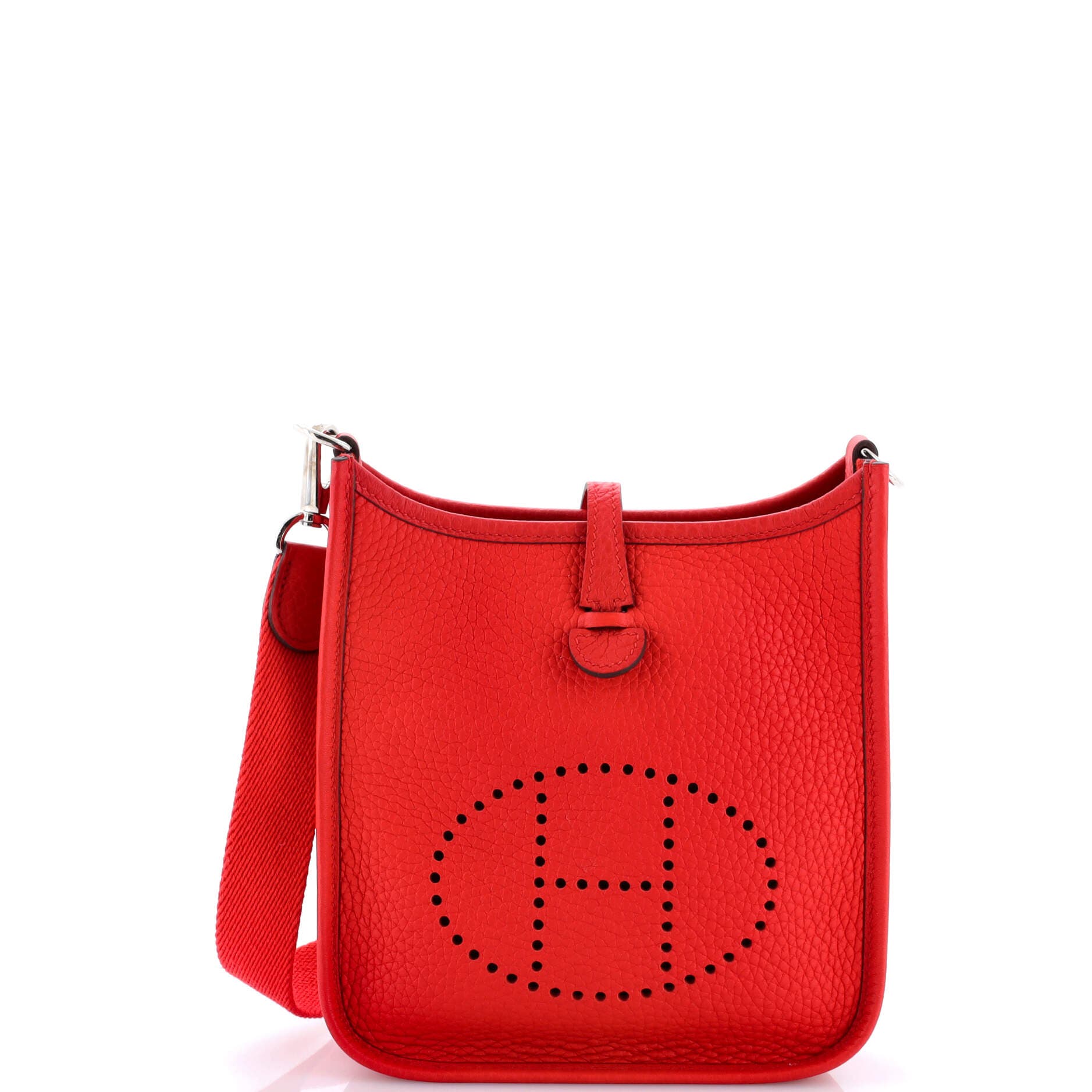 Pre-Owned Hermes Evelyne Bag Gen III Clemence TPM, Main, color, Rouge De Coeur