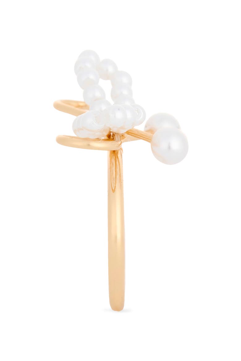 Pretty Faux Pearl Ring, Alternate, color, GOLD- WHITE