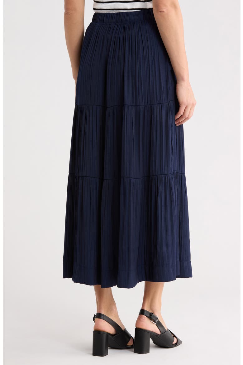 Textured Tiered Skirt, Alternate, color, TRUE NAVY