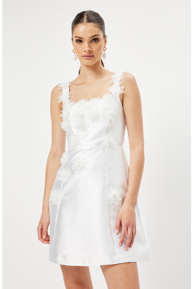 Elder Floral Appliqué Minidress, Alternate, color, IVORY