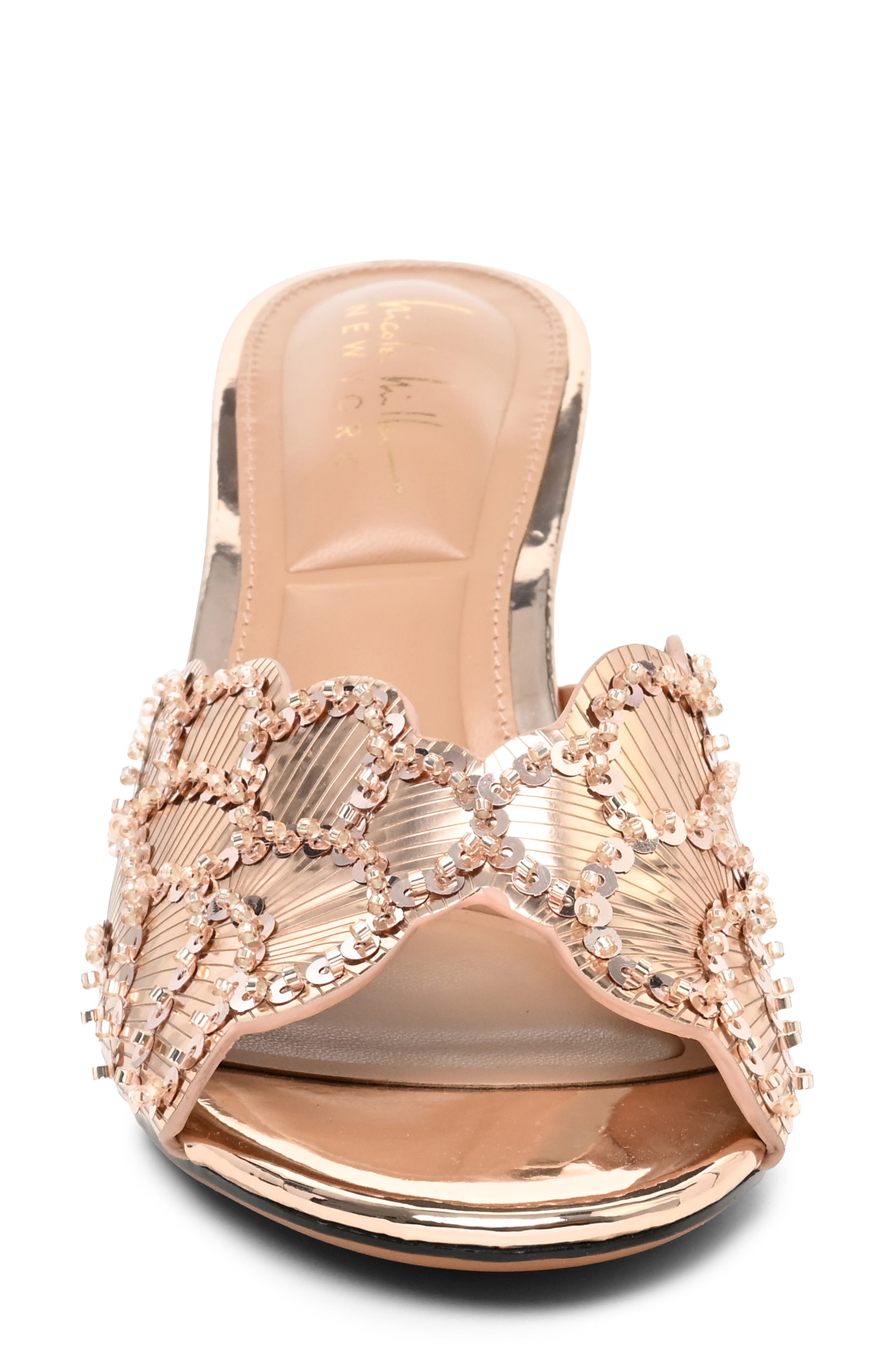 Zoda Faux Pearl Sandal, Alternate, color, CHAMPAGNE