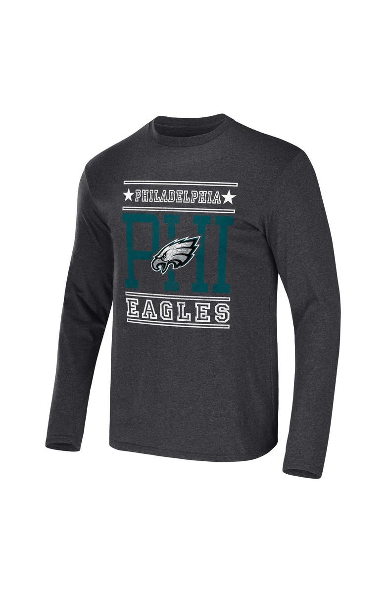 NFL X DARIUS RUCKER Men's NFL x Darius Rucker Collection by Fanatics Heathered Charcoal Philadelphia Eagles Long Sleeve T-Shirt, Alternate, color, 
