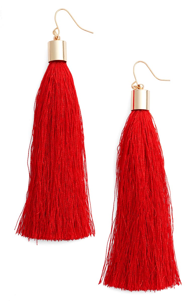 Adia Kibur Tassel Earrings, Main, color,