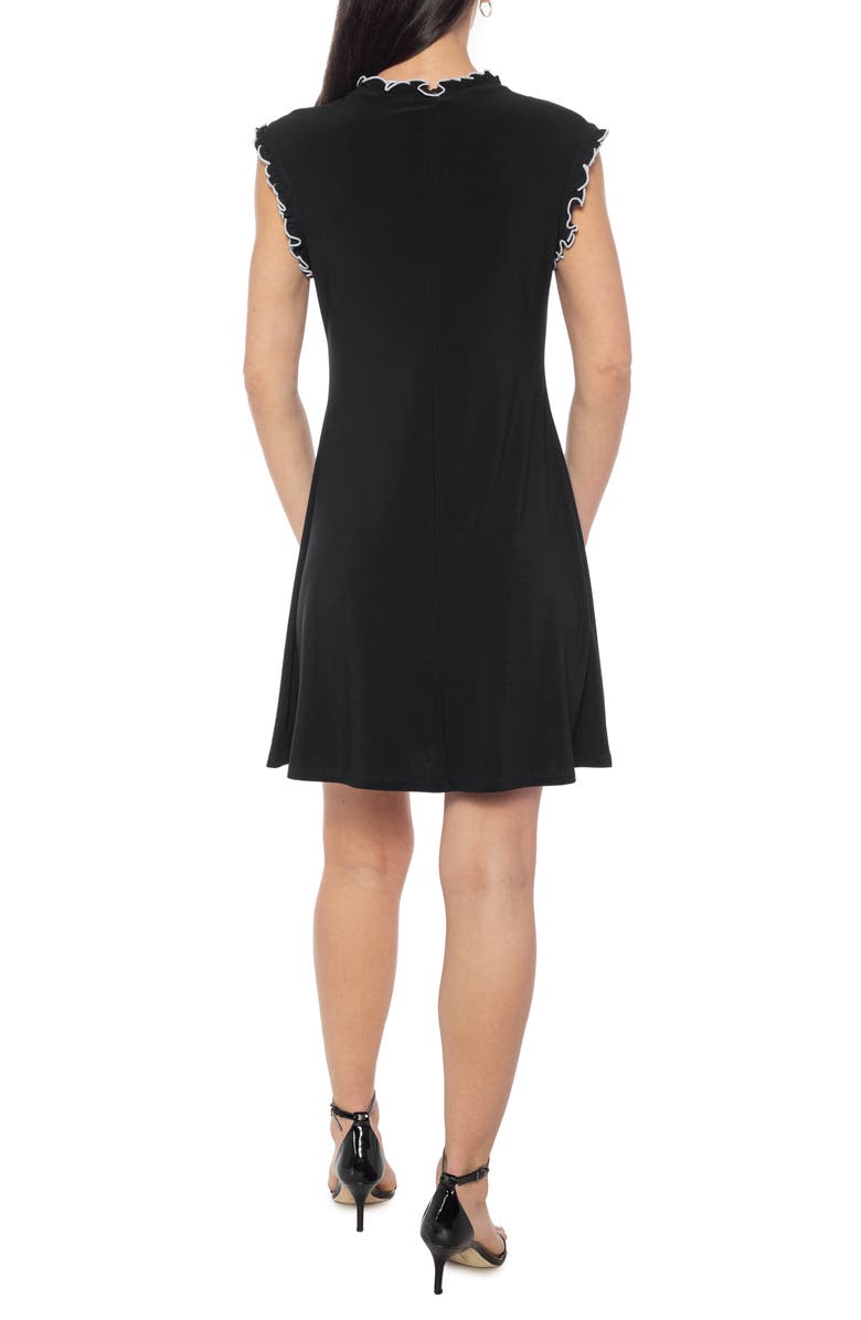 TASH AND SOPHIE Ruffle Cap Sleeve A-Line Dress, Alternate, color, Black White