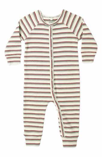 Organic Cotton Holiday Stripe Coverall Pajamas