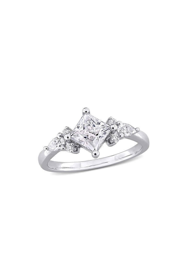 Princess Cut Lab-Created Moissanite Ring, Main, color, WHITE
