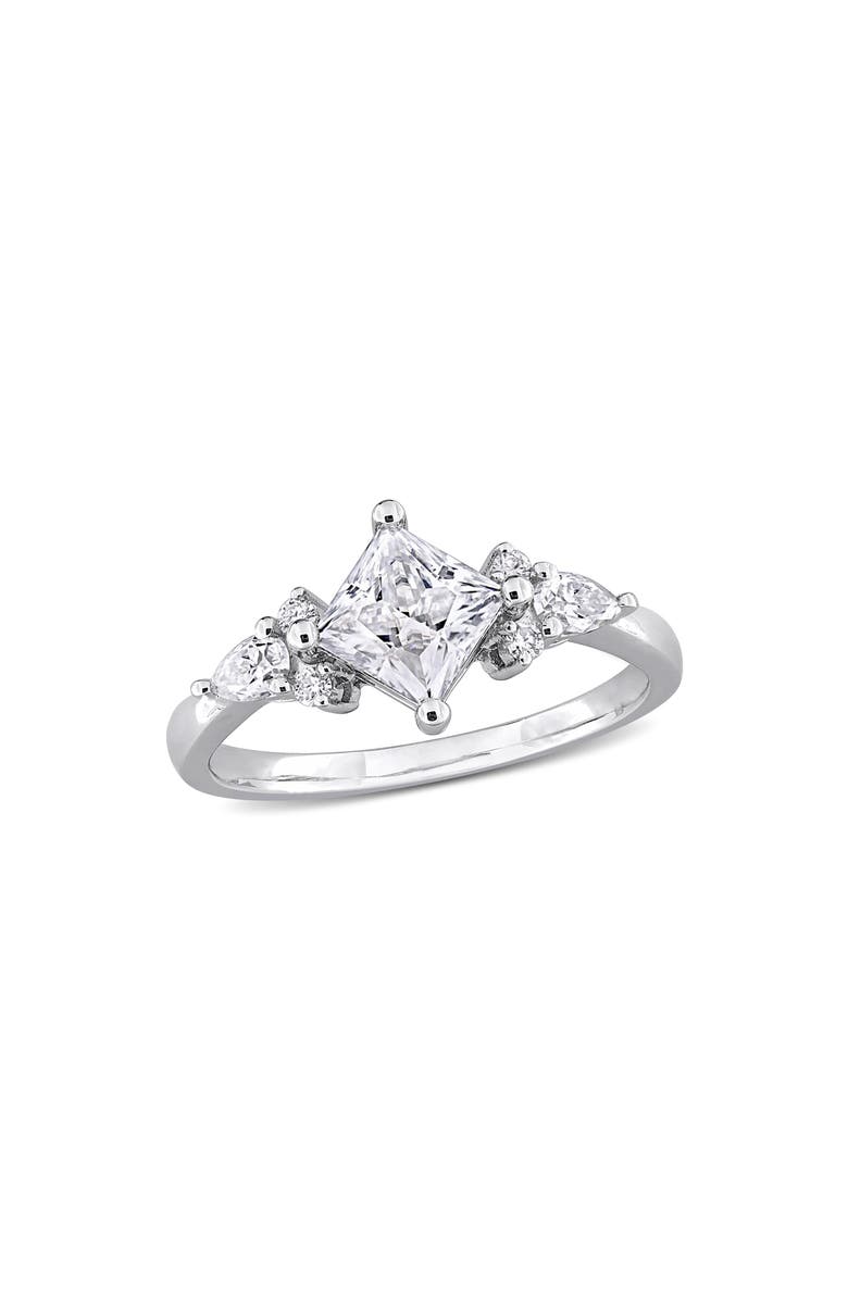 DELMAR Princess Cut Lab-Created Moissanite Ring, Main, color, White