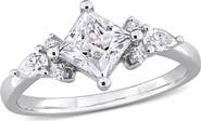 DELMAR Princess Cut Lab-Created Moissanite Ring