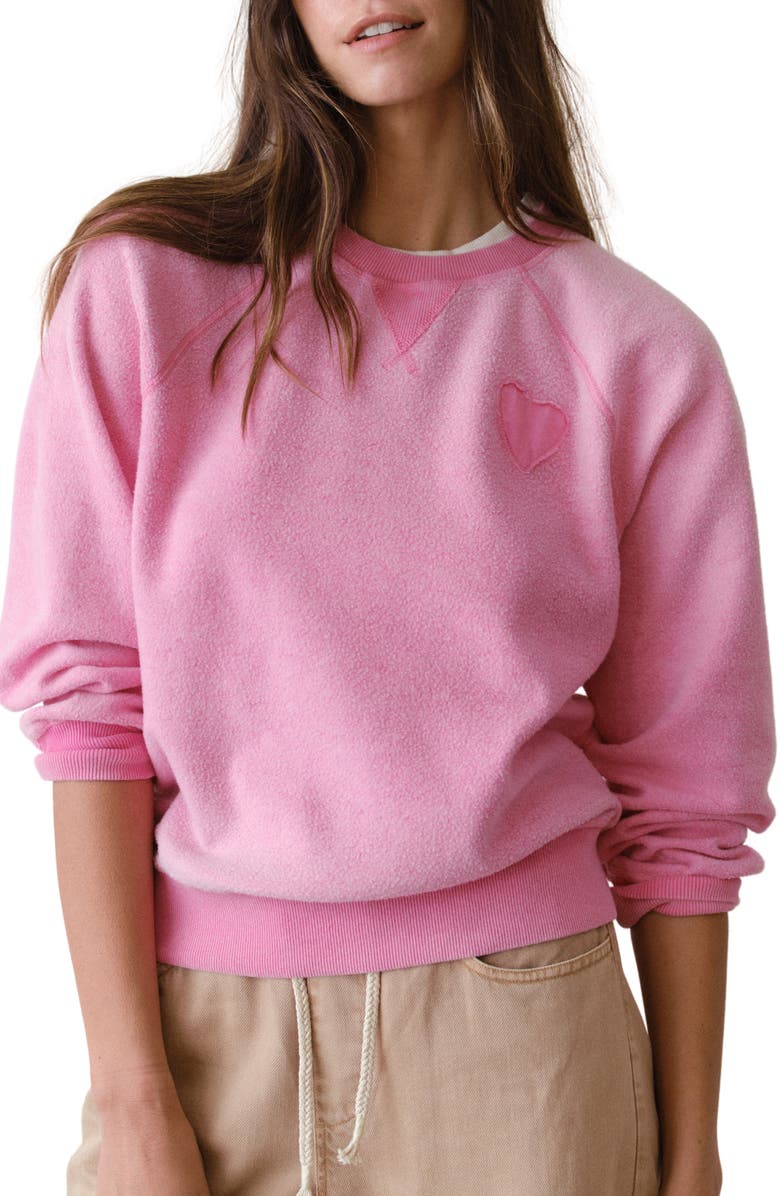 Marine Layer Cloud 9 Reversible Cotton Blend Sweatshirt, Main, color, Fuscia