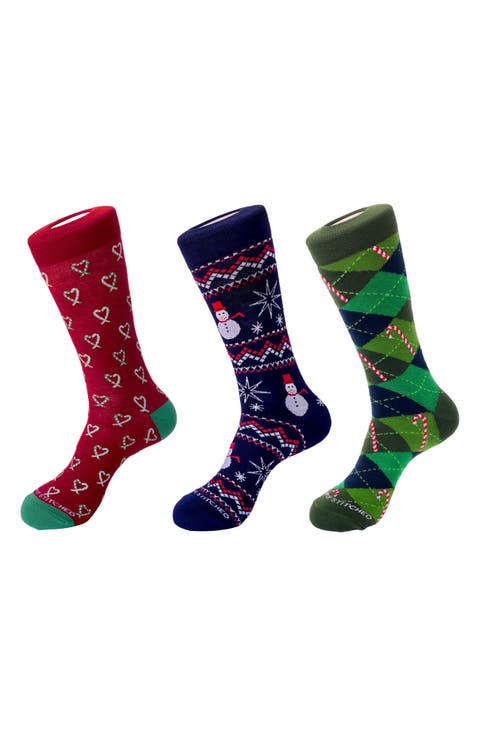 3-Pack Holiday Crew Socks