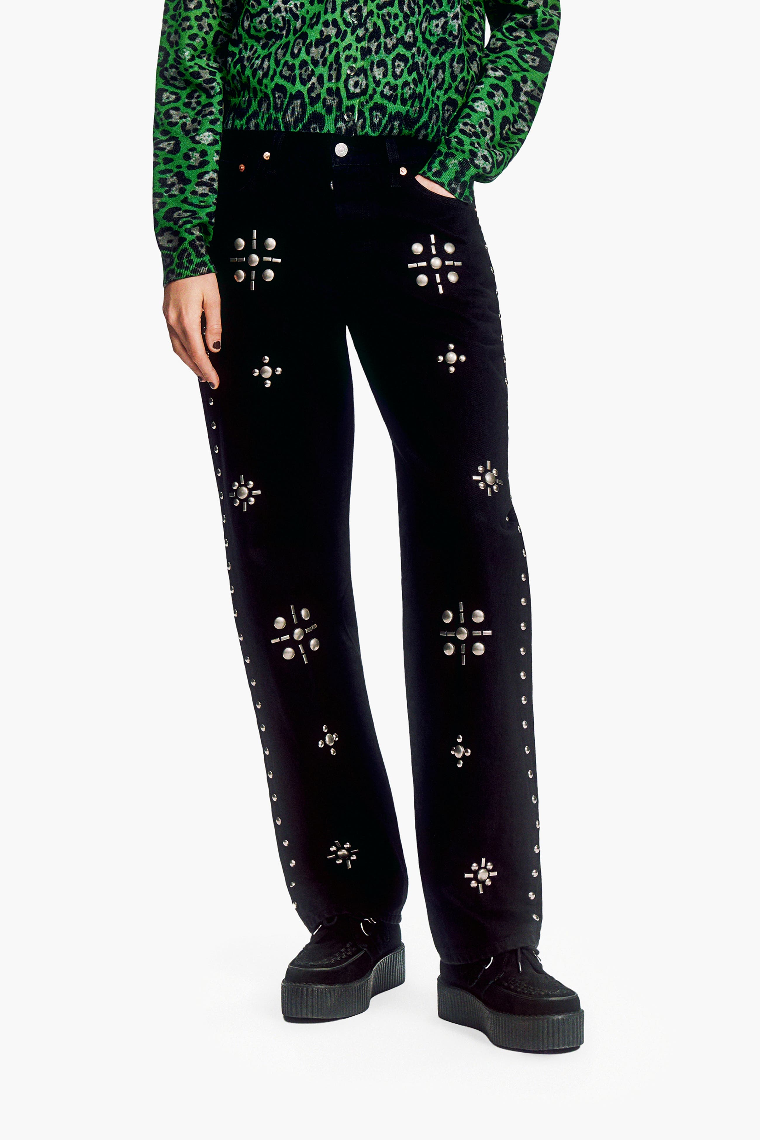 Anna Sui Studded Denim Jeans (Women) | Nordstrom