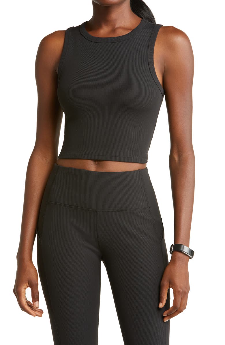 Zella Live In Meet 'N' Greet Ribbed Crop Tank Top, Main, color, 
