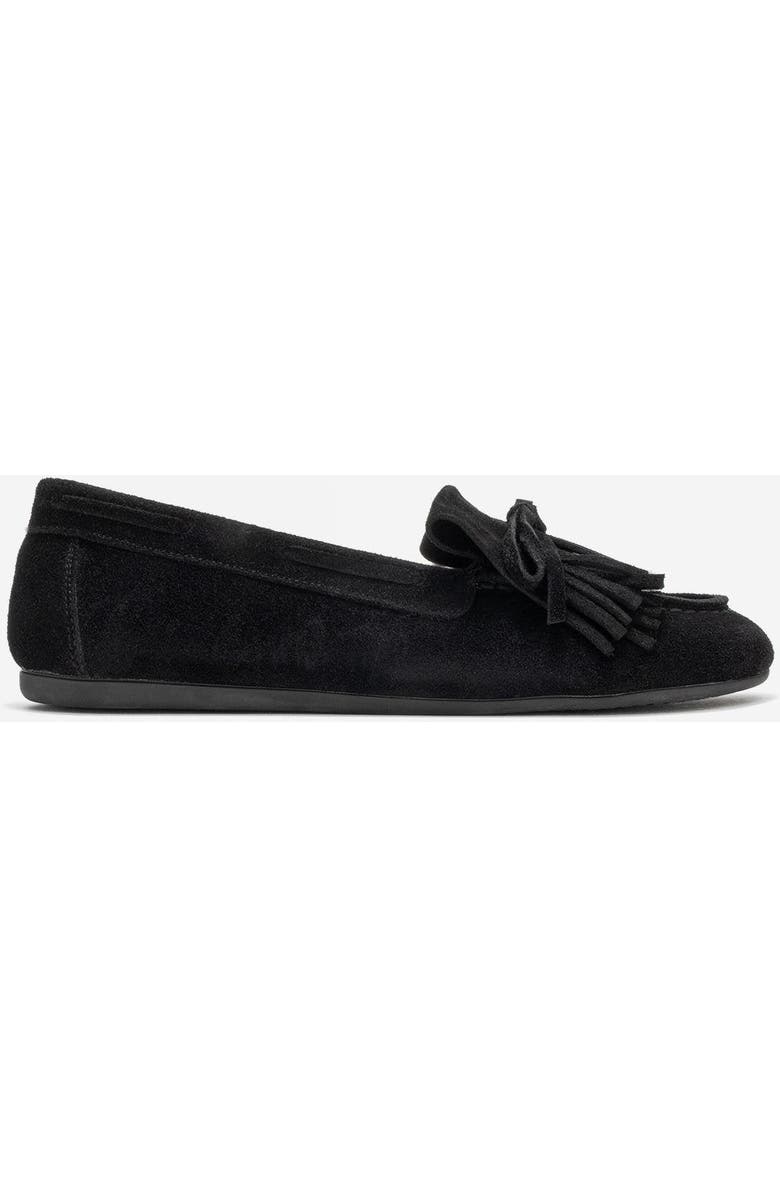 Forever & Always Shoes Axeli Leather Tassel Loafer, Alternate, color, Black Suede Leather