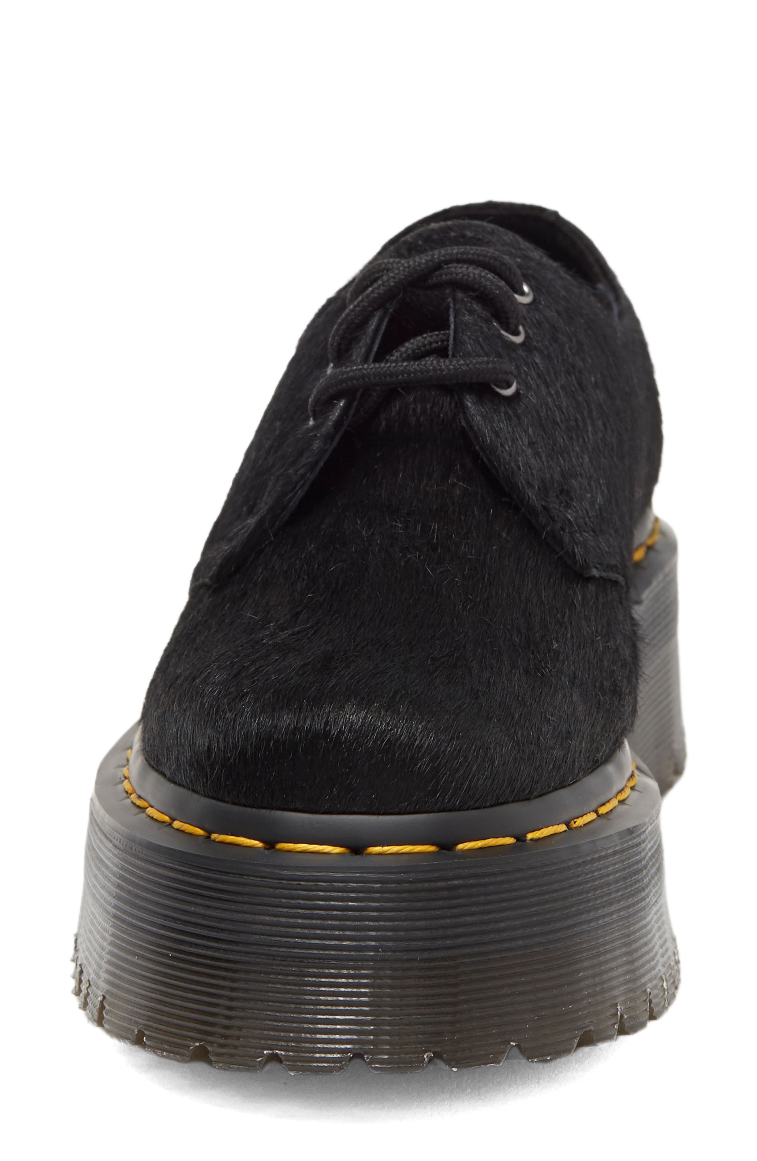 Dr. Martens Quad Platform Derby, Alternate, color, Black Hair On
