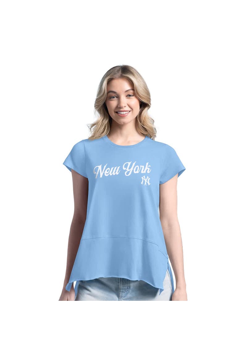 Women's Margaritaville Light Blue New York Yankees Gametime is Paradise T-Shirt, Alternate, color, Light Blue