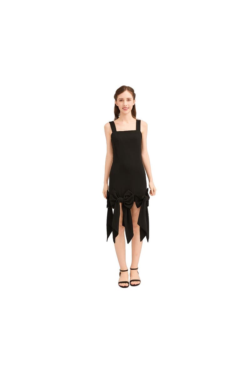Tulleen Bow-Tail Dress, Main, color, Black