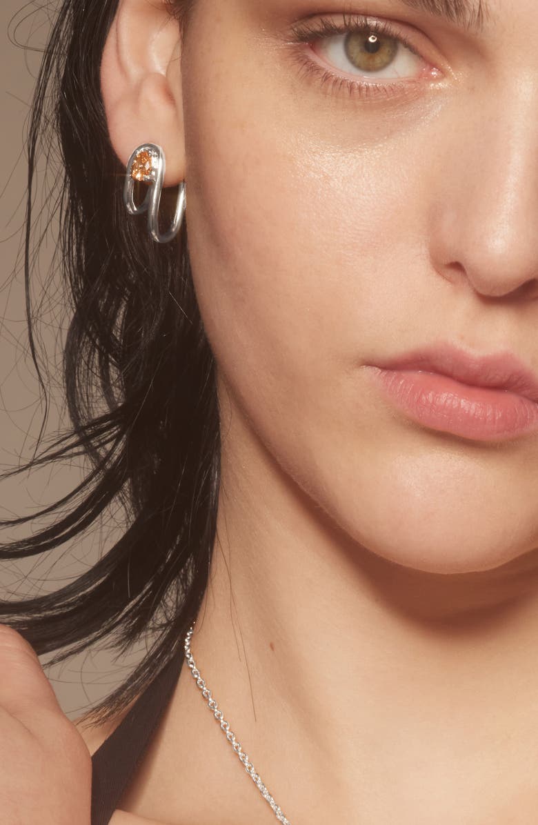 Lady Grey Vera Hoop Earrings, Alternate, color, Silver/ Peach