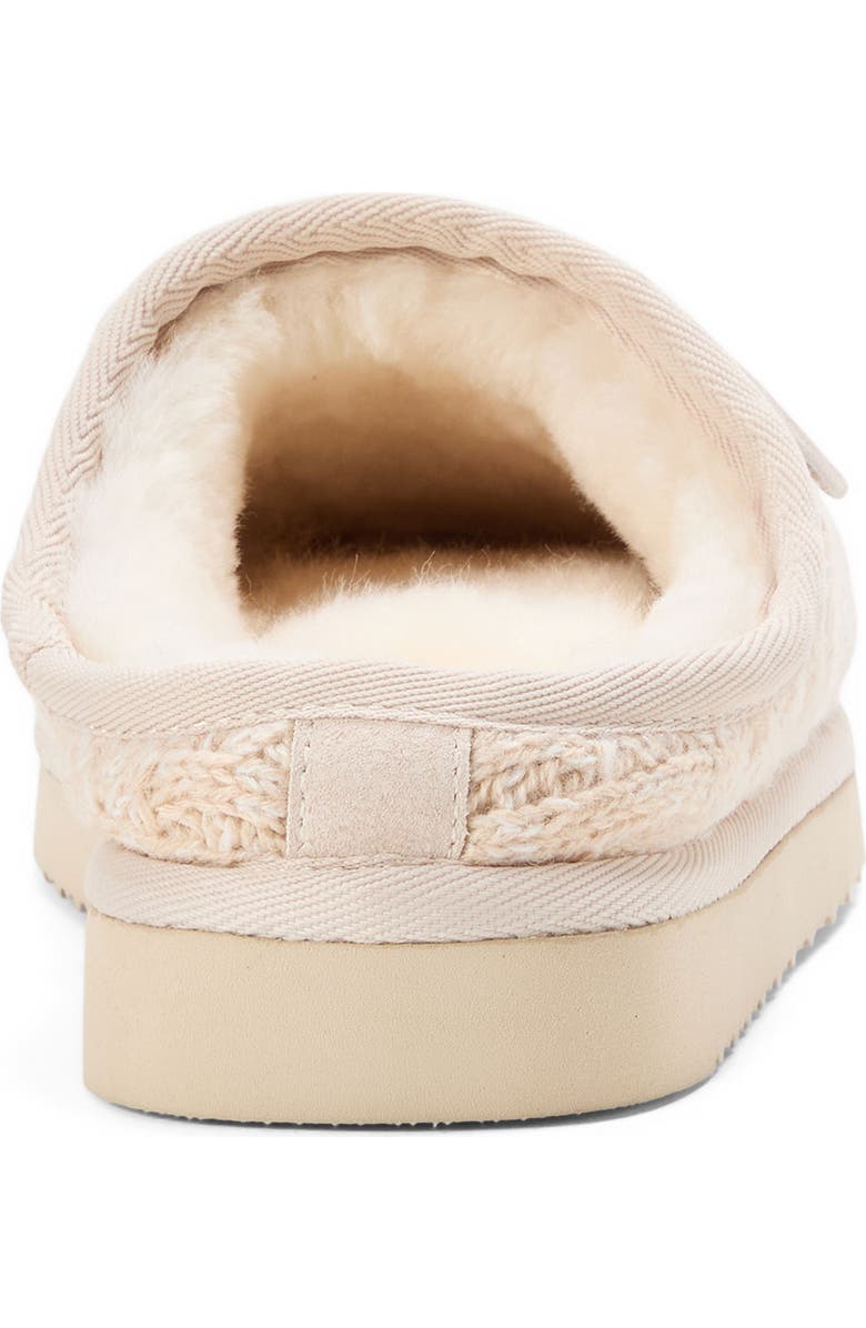 DEARFOAMS Fireside Greta Genuine Shearling Knit Clog Slipper, Alternate, color, Bone