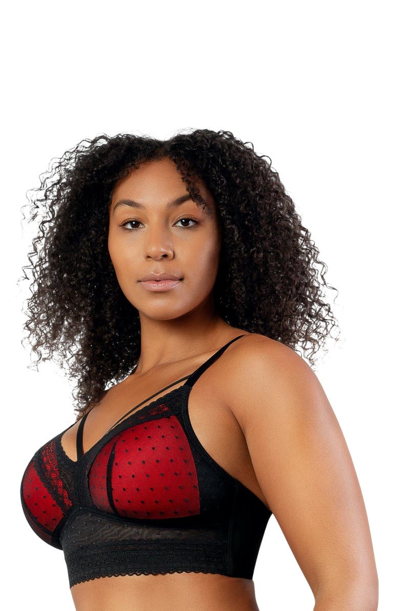 Parfait Mia Wire-Free Padded Mesh Bralette, Alternate, color, Black