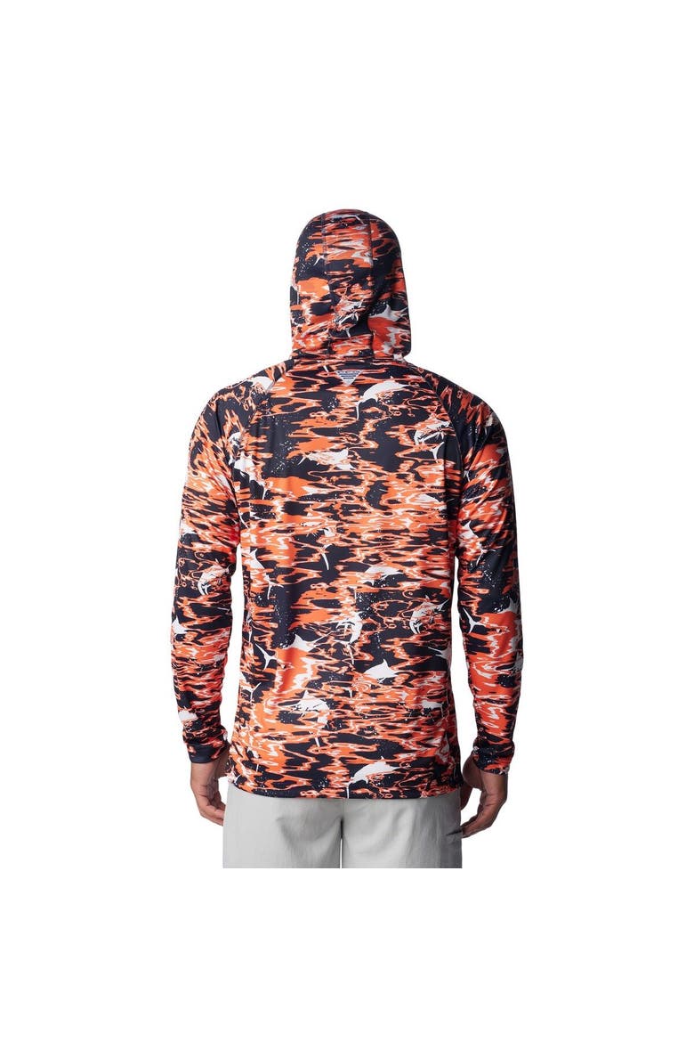 Men's Columbia Navy Auburn Tigers PFG Terminal Tackle Omni-Shade Rippled Long Sleeve Hooded T-Shirt, Alternate, color, Navy