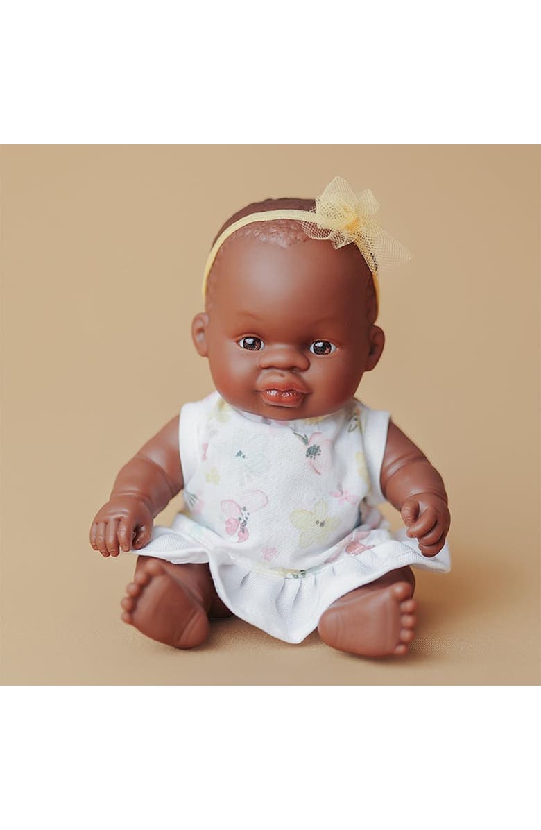 Miniland My friends & Me Collection Baby Doll - 8 1/4'', Alternate, color, White Floral Multi