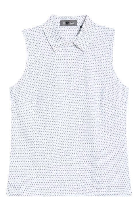 Geo 2 Silky Tech Performance Sleeveless Polo