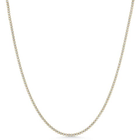 3 1/2Ct Diamond Tennis Necklace 14k Gold 17" Lab Grown