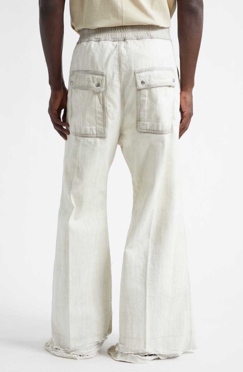 Rick Owens Bela Shredded Wide Leg Jeans, Alternate, color, Milk Wash