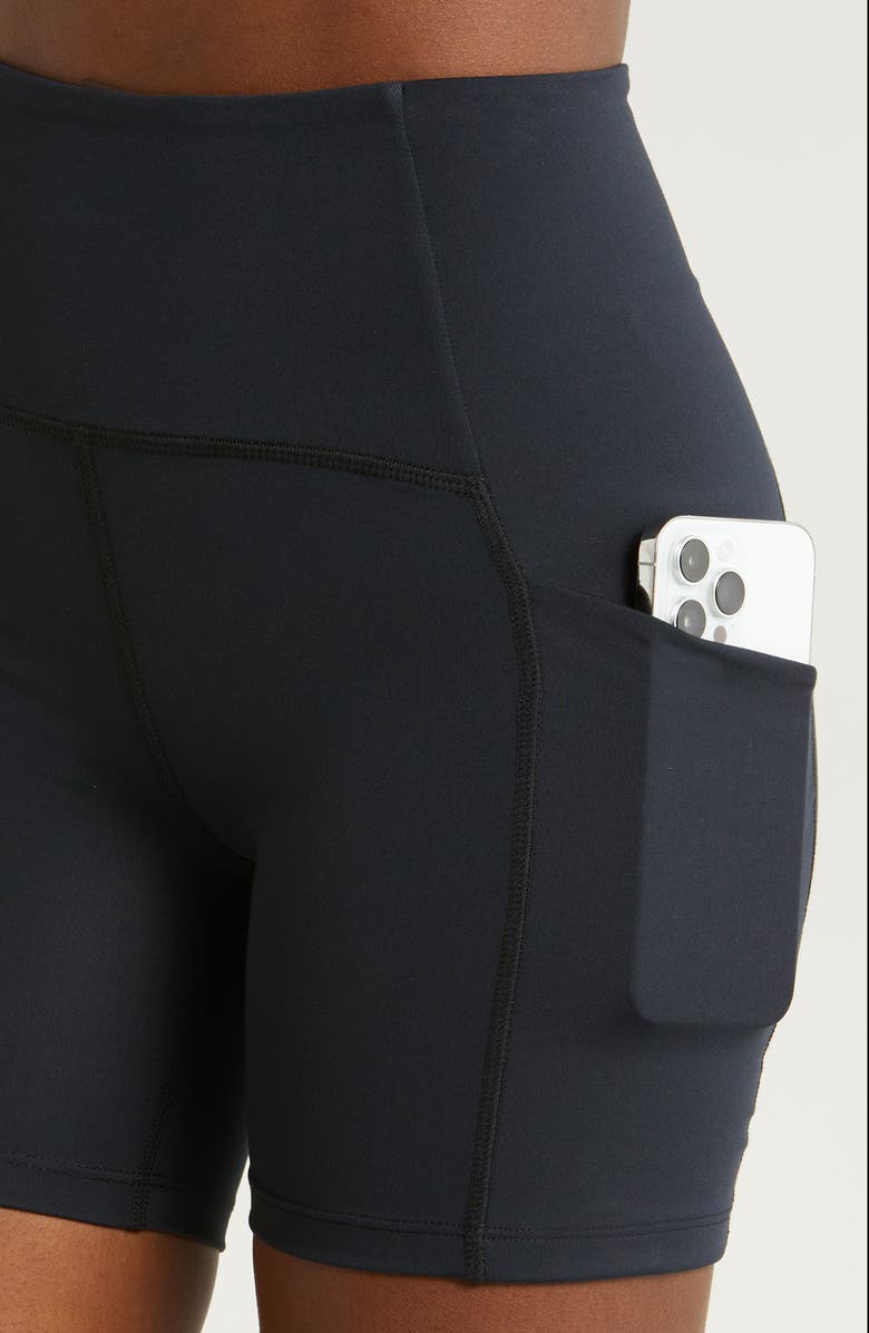 Beyond Yoga POWERBEYOND<sup>™</sup> Strive Pocket Bike Shorts, Alternate, color, 