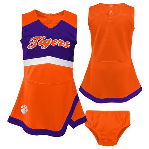 Outerstuff Babies'  Girls Preschool Orange Clemson Tigers Two-piece Cheer Captain Jumper Dress & Bloomers Set