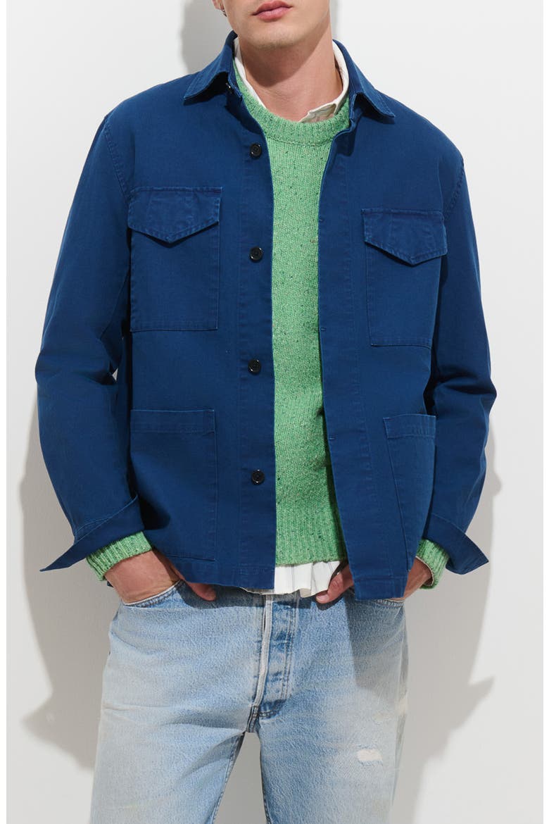 Garment Dyed Cotton Canvas Chore Jacket, Main, color, FRENCH NAVY