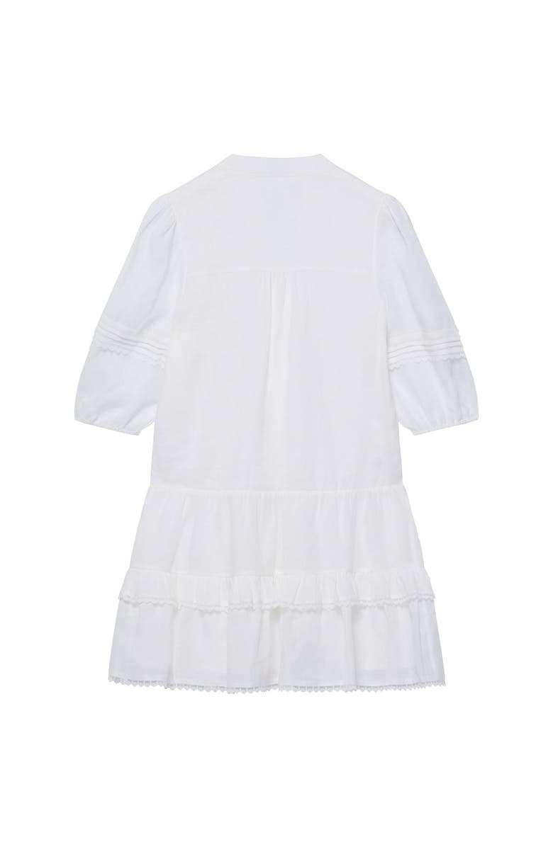 MINT VELVET Ramie Ruffle Mini Dress, Alternate, color, Ivory