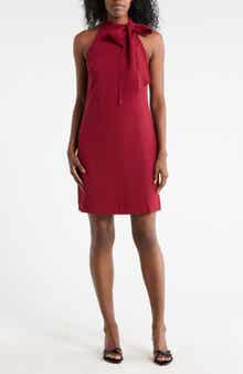 Vince Camuto Tie Neck A-Line Dress