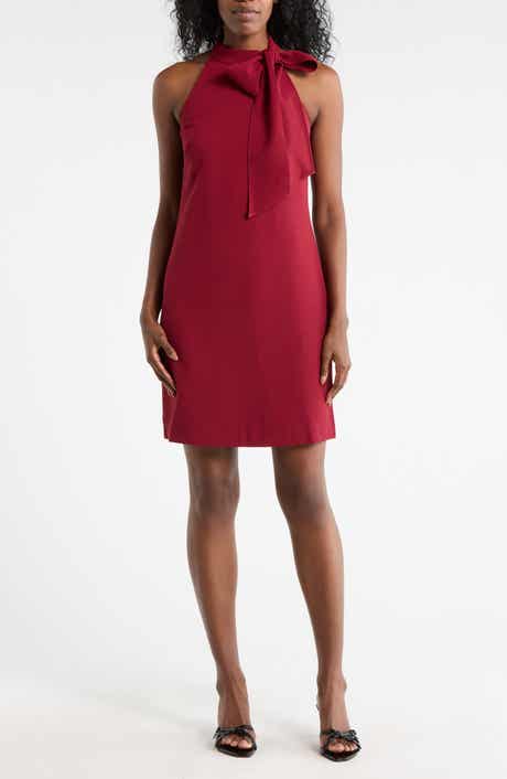 Vince Camuto Tie Neck A-Line Dress