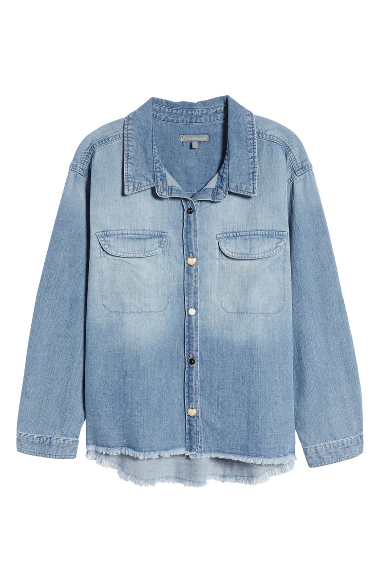 Wit & Wisdom Frayed Hem Denim Shirt Jacket, Alternate, color,