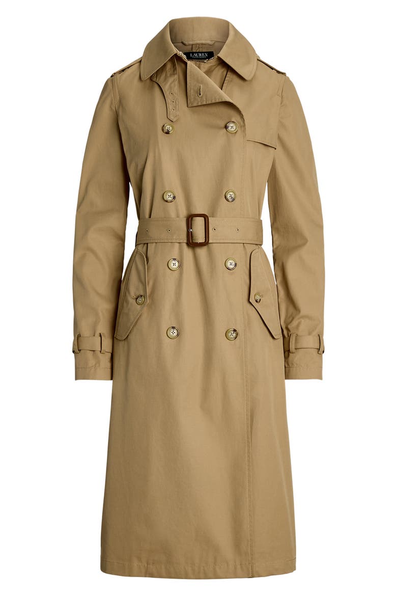 Water Repellent Belted Twill Trench Trench Coat, Alternate, color, BIRCH TAN