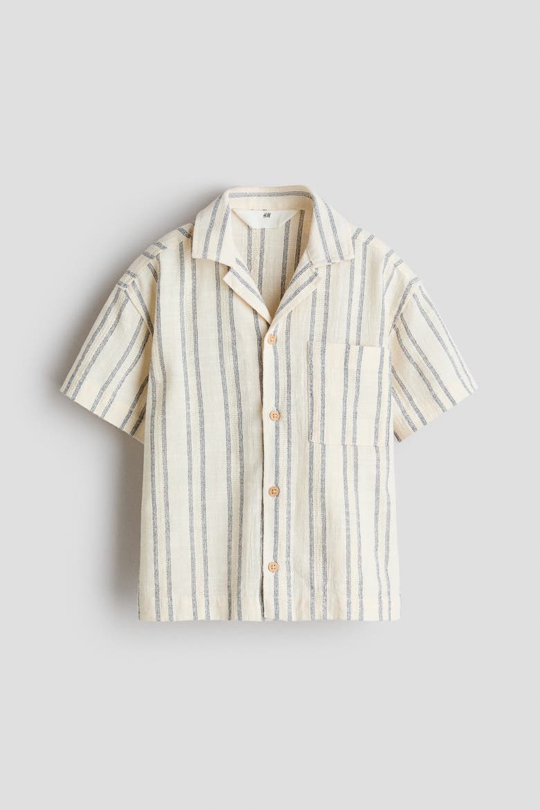 Cotton-blend Resort Shirt, Alternate, color, White/striped